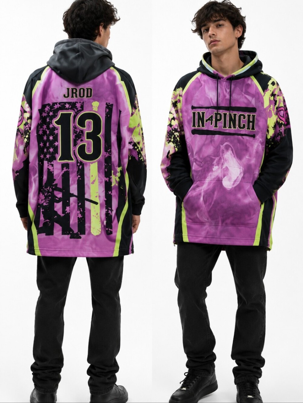 Berserk Purple/Black Pullover Hoodie A Rod Oversized Baseball Graphics Sz XXL